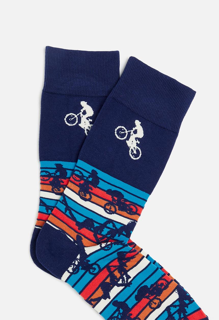 Foot-ies - Mountain bike organic cotton sock - dark blue 