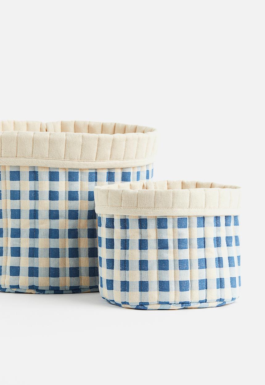 H&M - Quilted storage basket - blue,multi