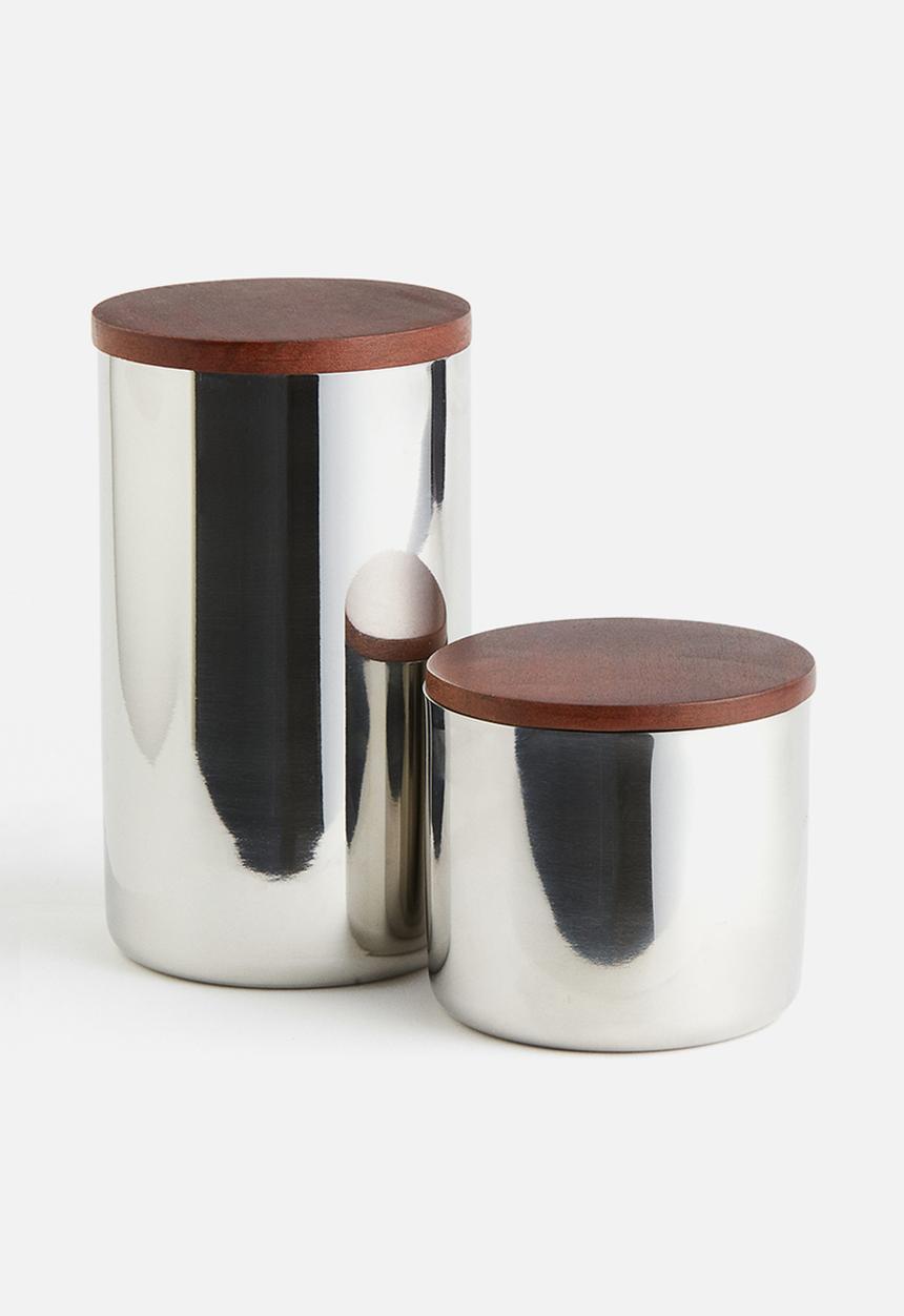 H&M - Small metal jar - silver,multi