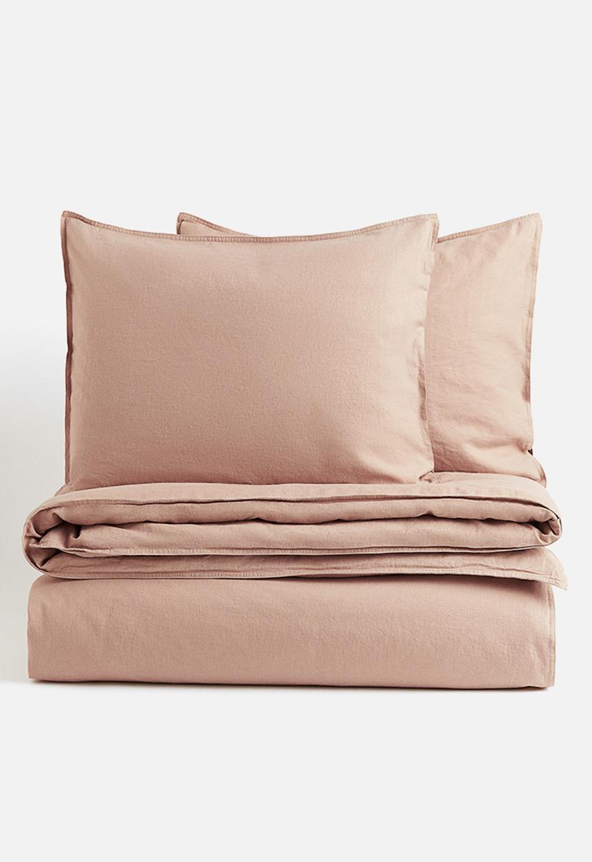 H&M - Linen-blend double/king size duvet cover set - beige