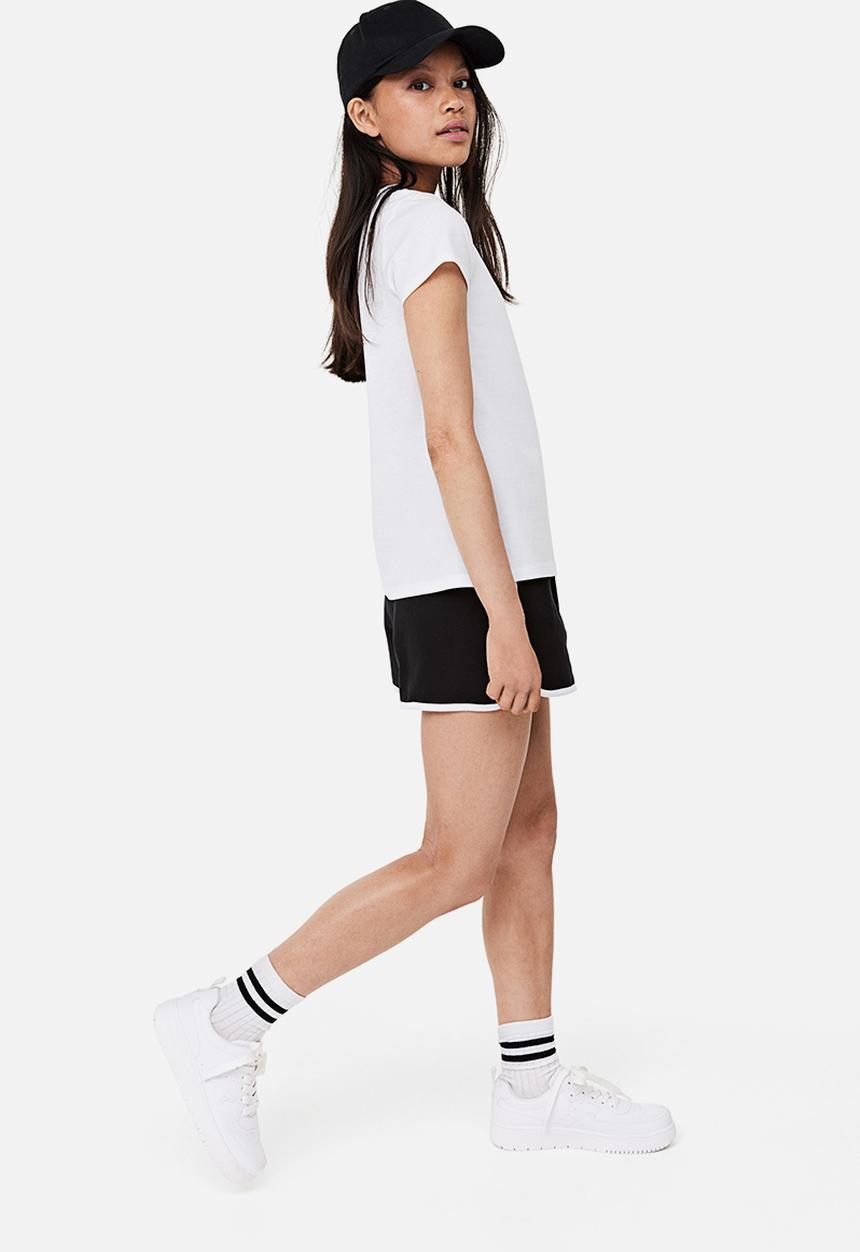 H&M - 2-pack sweatshorts - black / light grey marl 
