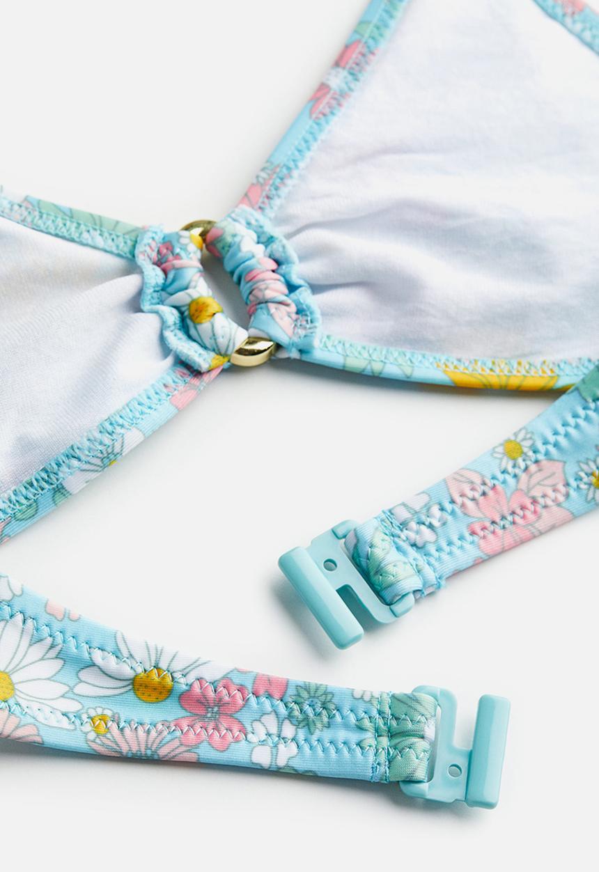 H&M - Halterneck bikini - light turquoise floral