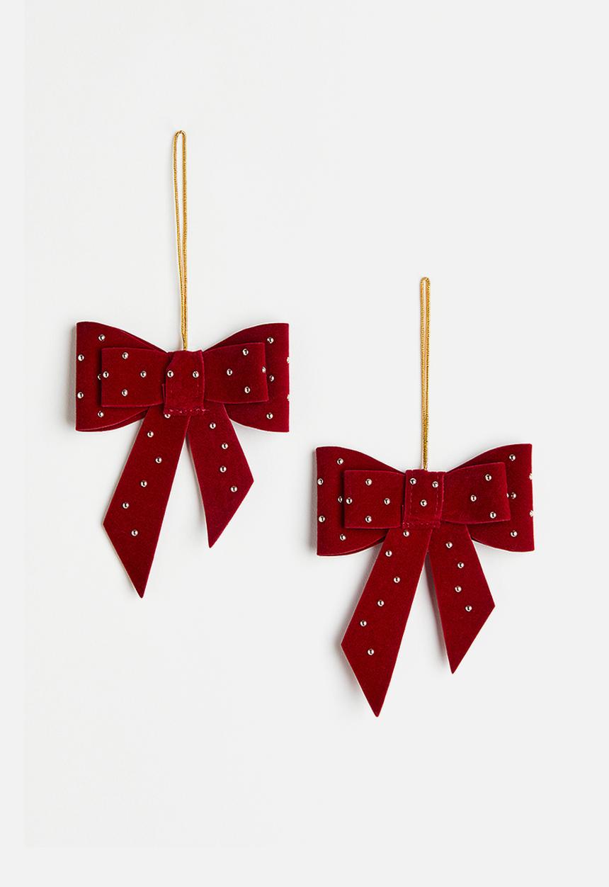 H&M - 2-Pack christmas decorations - dark red 