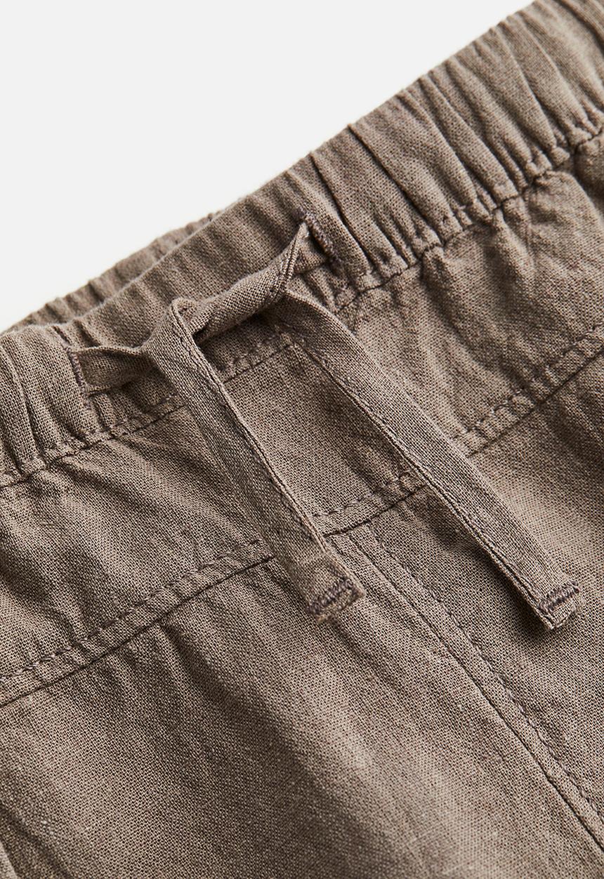 H&M - Linen-blend trousers - dark mole