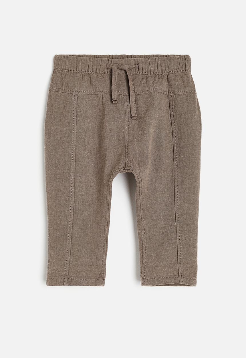 H&M - Linen-blend trousers - dark mole
