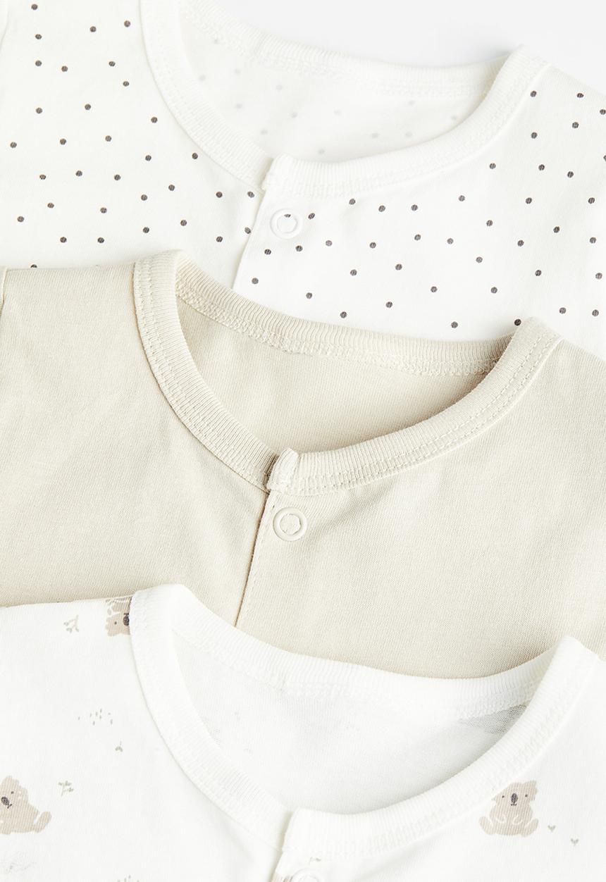 H&M - 3-pack cotton pyjamas - light beige / koalas 