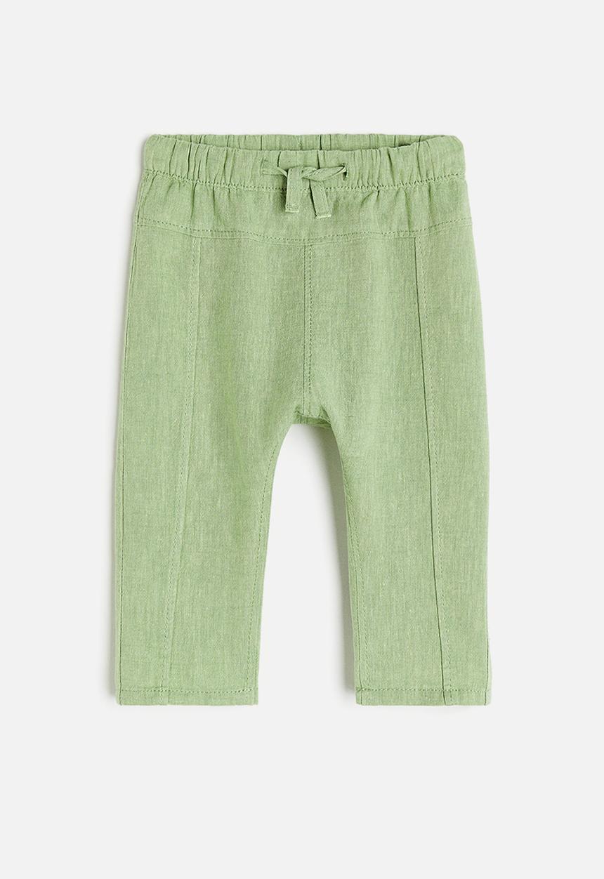 H&M - Linen-blend trousers - light green