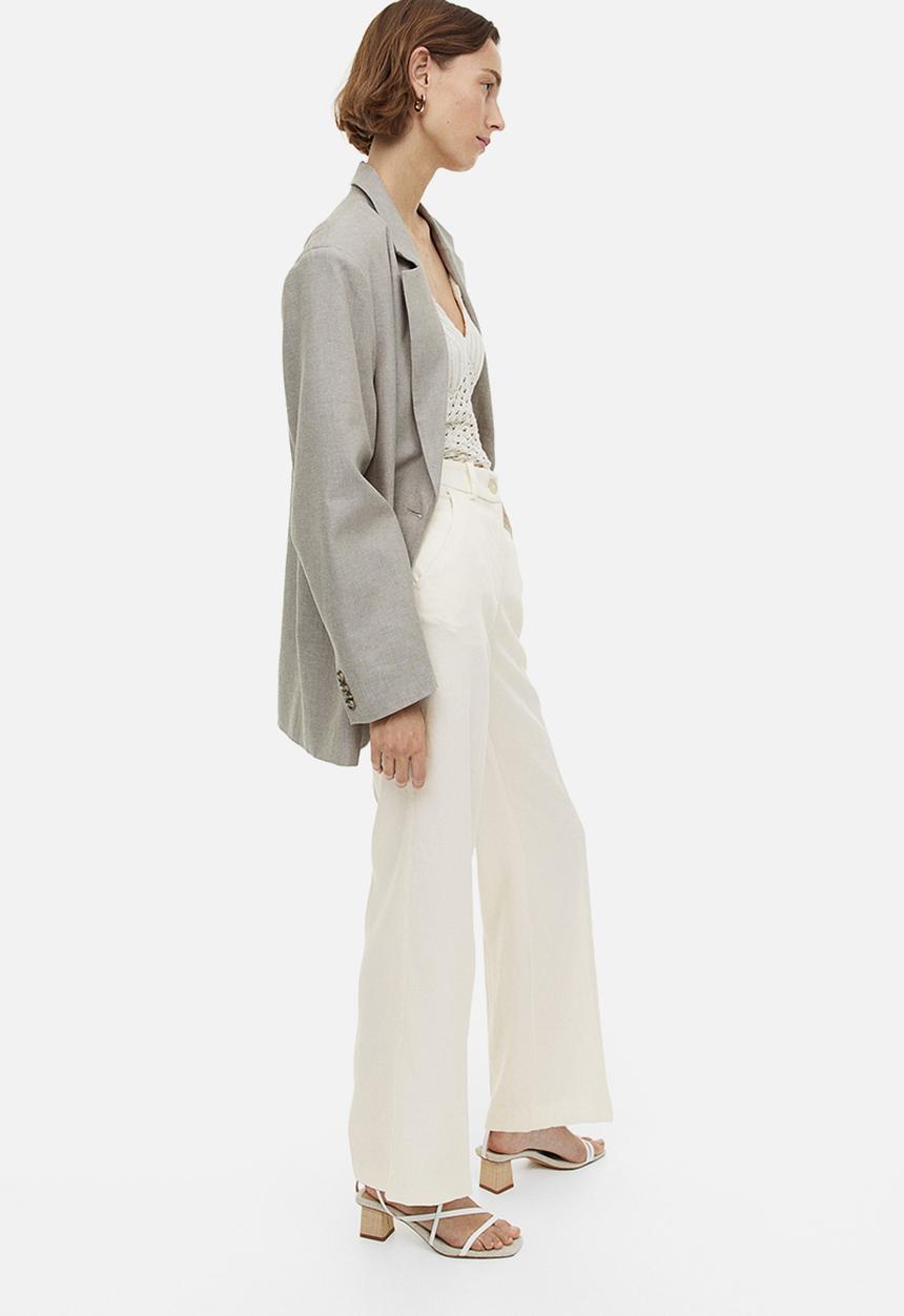 H&M - Straight trousers - white