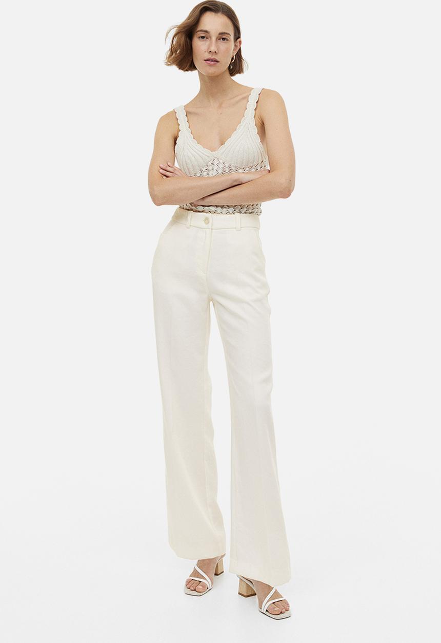 H&M - Straight trousers - white