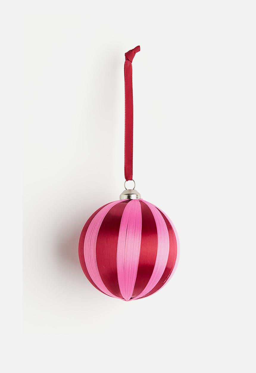 H&M - Satin thread bauble - burgundy & light pink