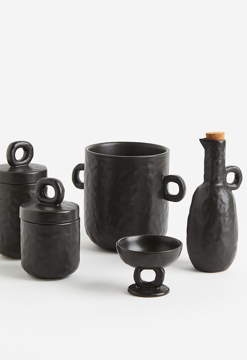 H&M - Stoneware oil bottle - black