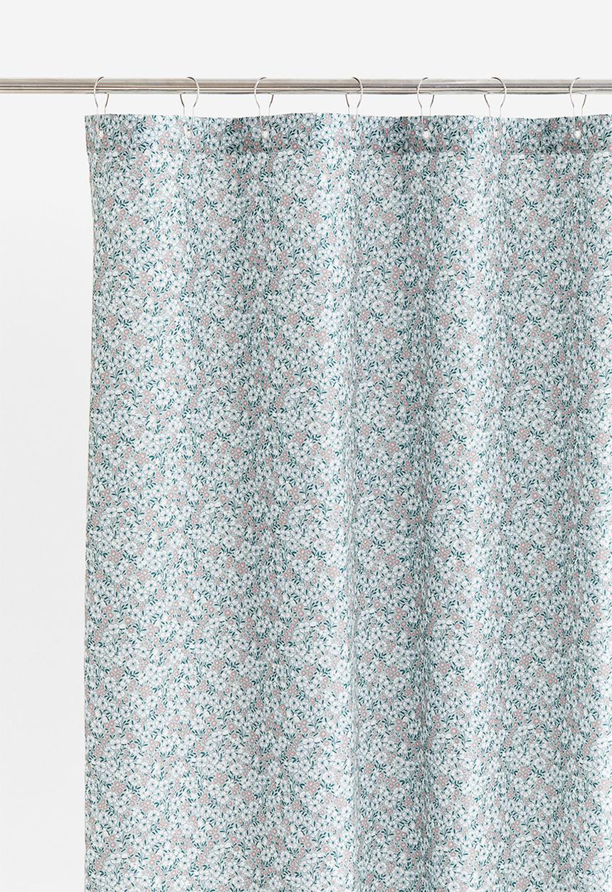 H&M - Floral shower curtain - light green floral