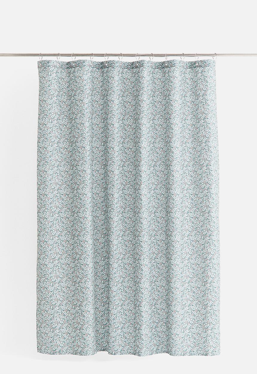 H&M - Floral shower curtain - light green floral
