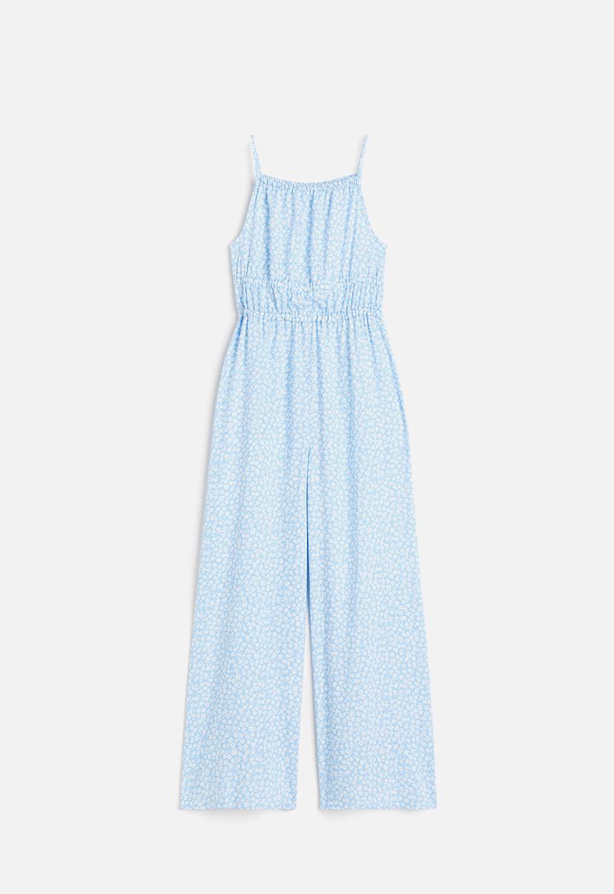 H&M - Gathered jumpsuit - light blue floral