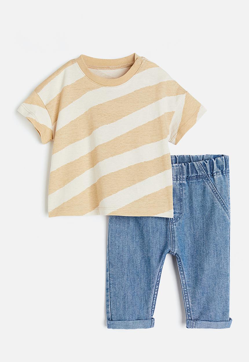 H&M - 2-piece set - beige/denim blue 