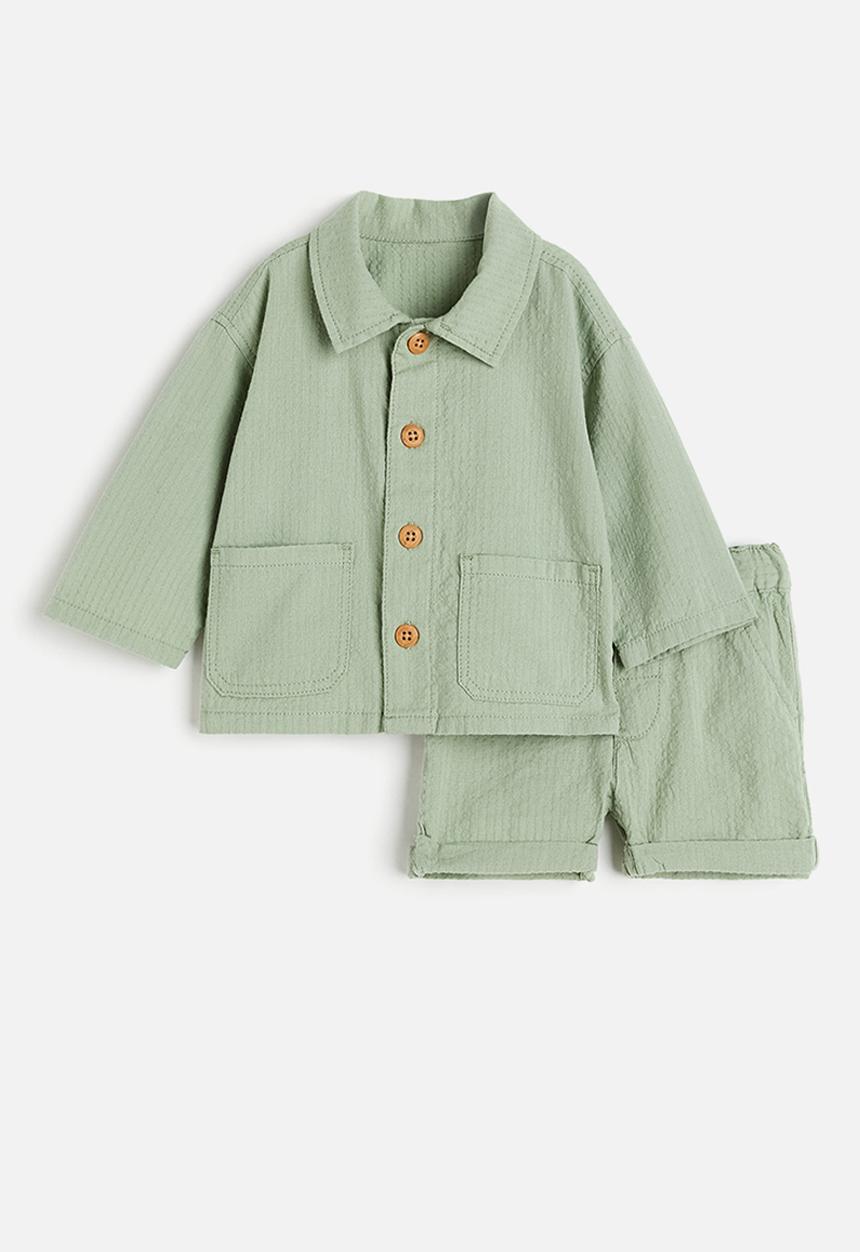 H&M - 2-piece seersucker set - light green