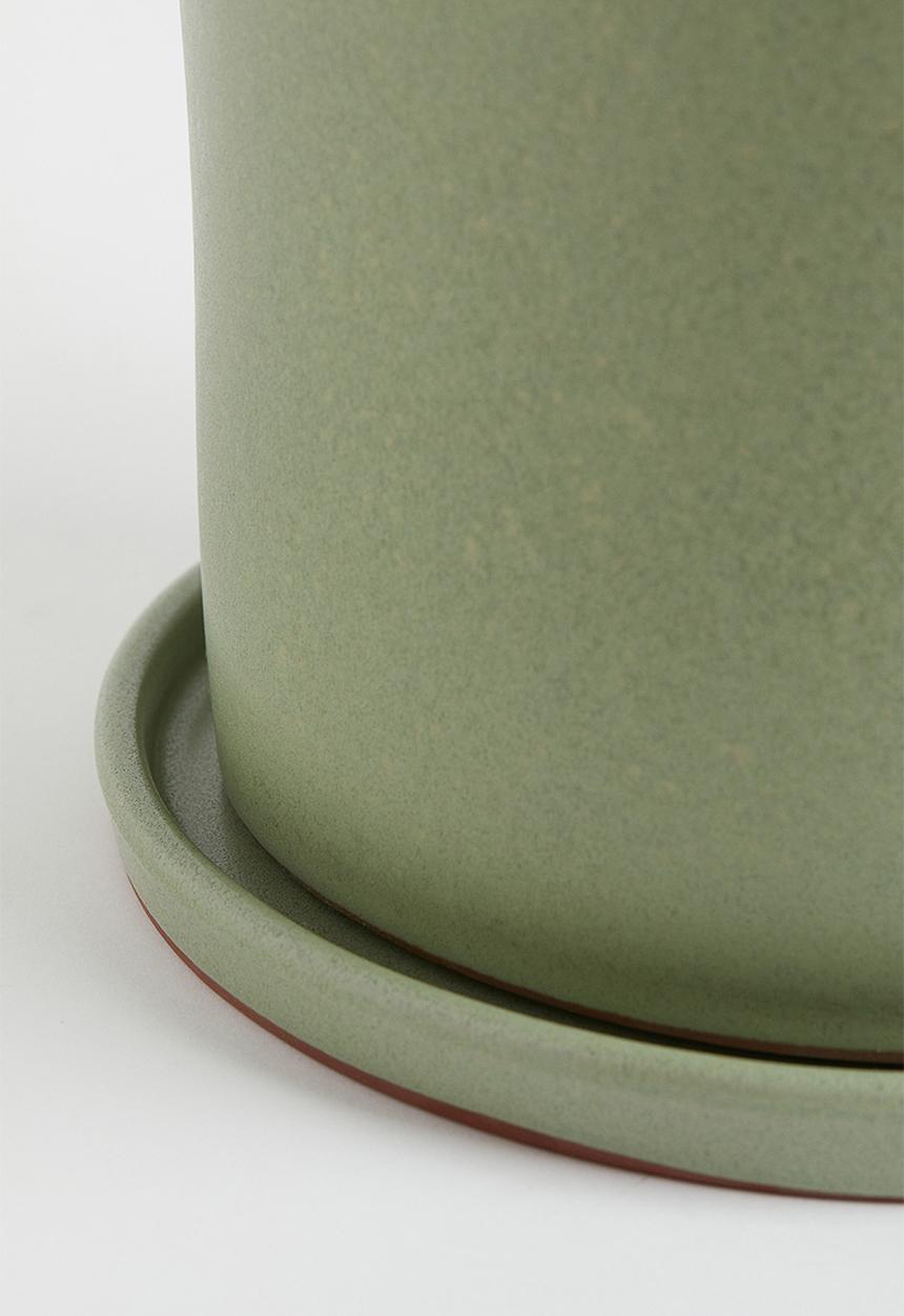 H&M - Large plant pot and saucer - khaki green