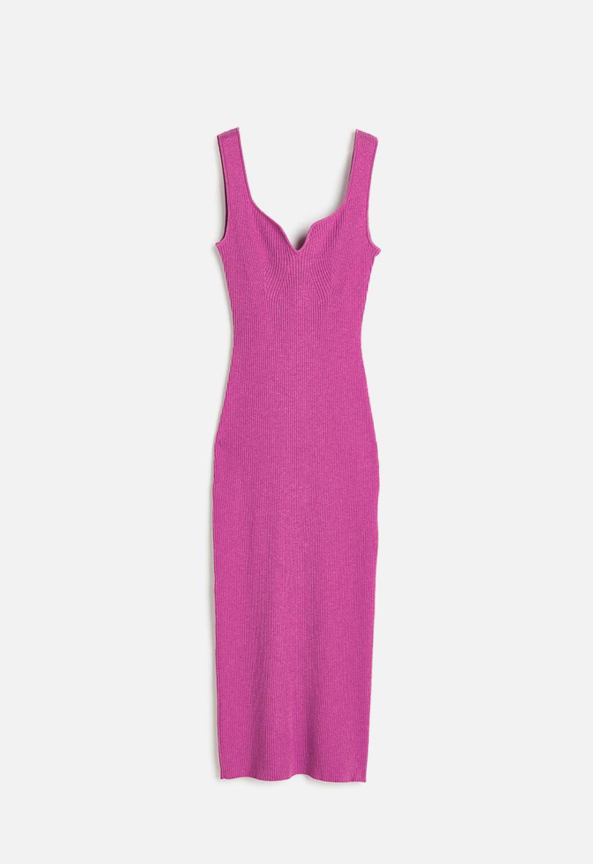 H&M - Rib-knit dress - cerise