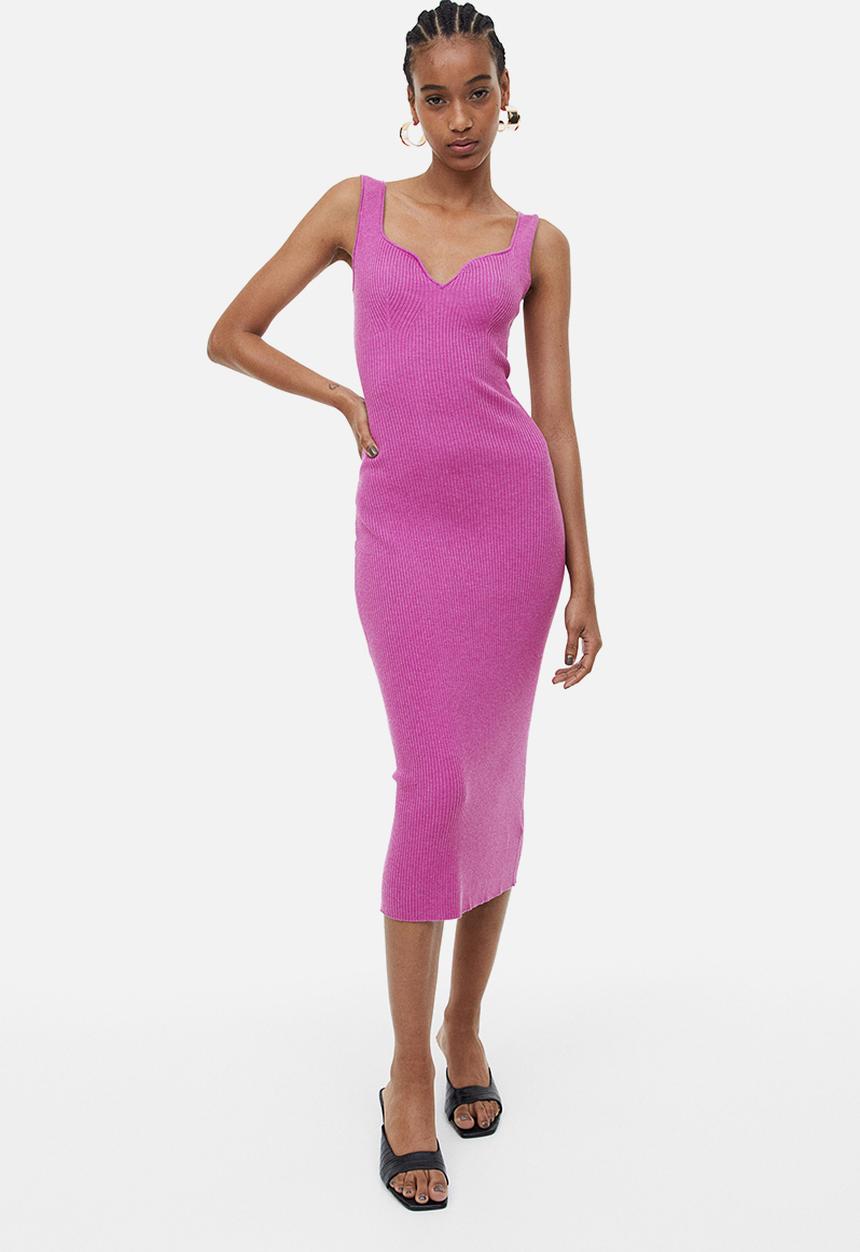 H&M - Rib-knit dress - cerise