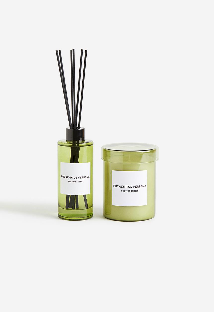 H&M - Scented candle in glass holder - green & eucalyptus verbena