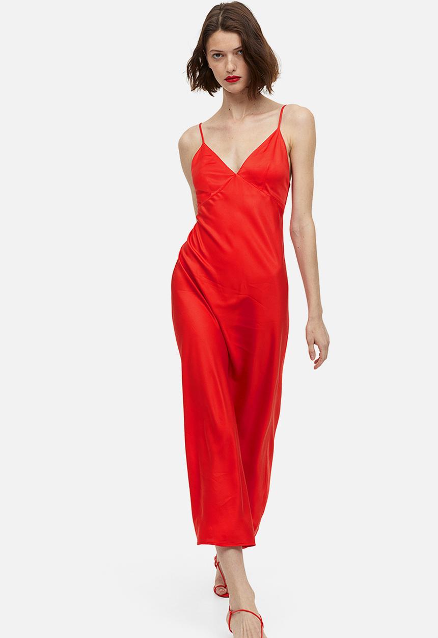 H&M - Satin slip dress - red