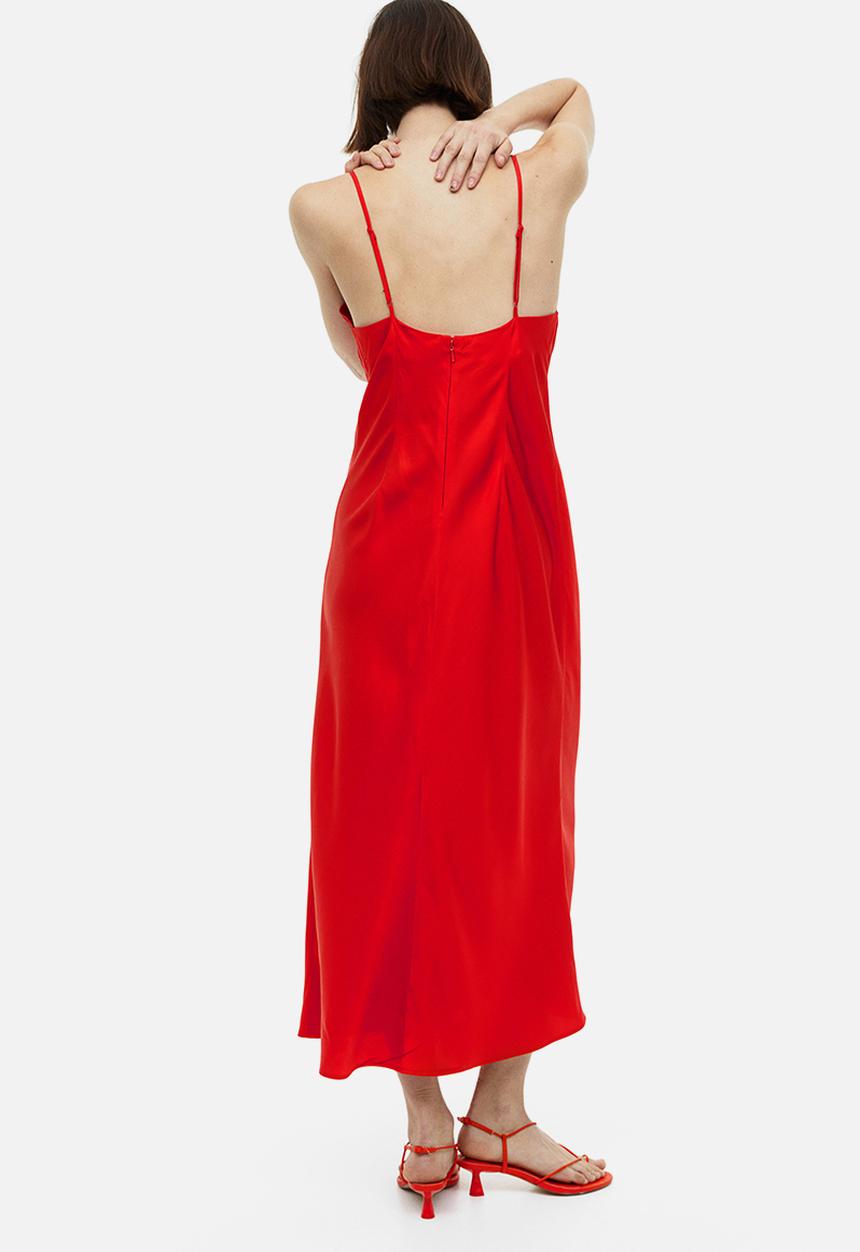 H&M - Satin slip dress - red