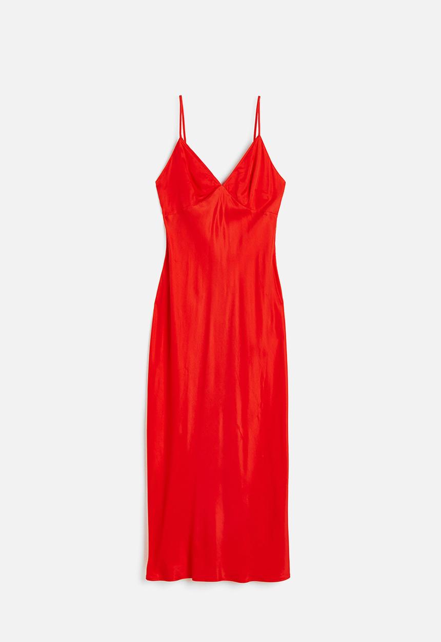 H&M - Satin slip dress - red