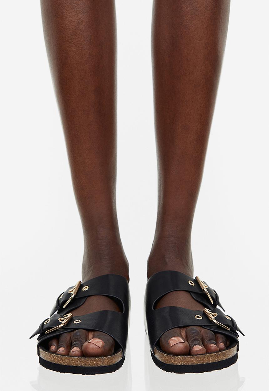 H&M - Two-strap slides - black