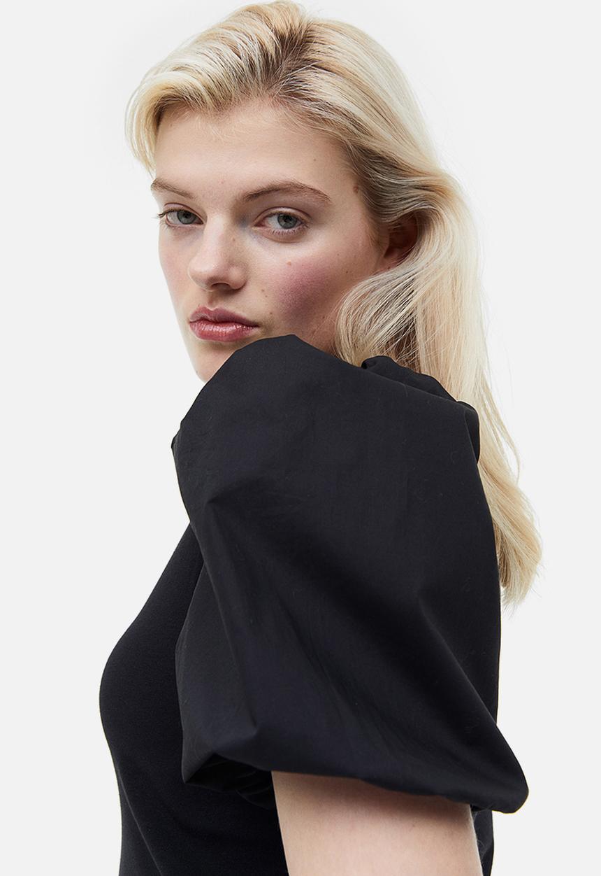 H&M - Puff-sleeved top - black