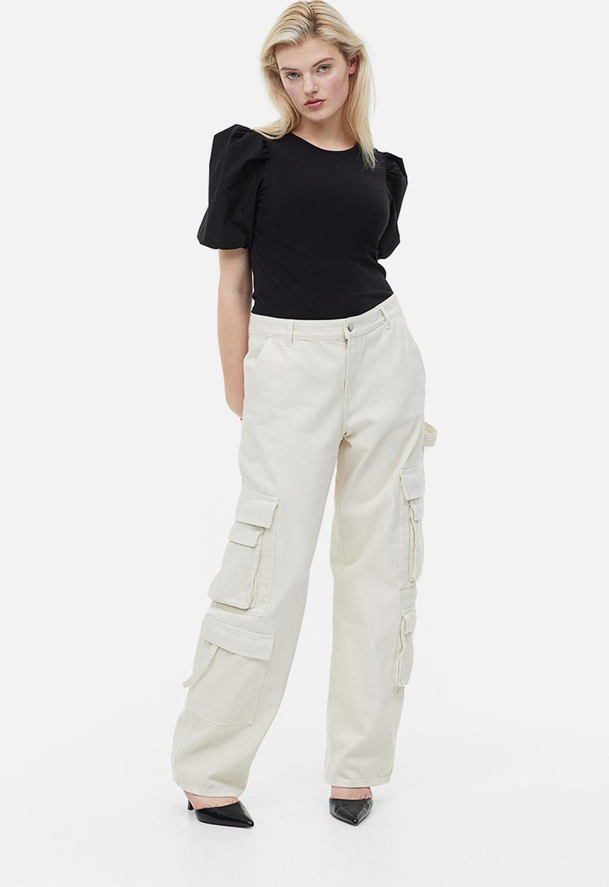 H&M - Puff-sleeved top - black
