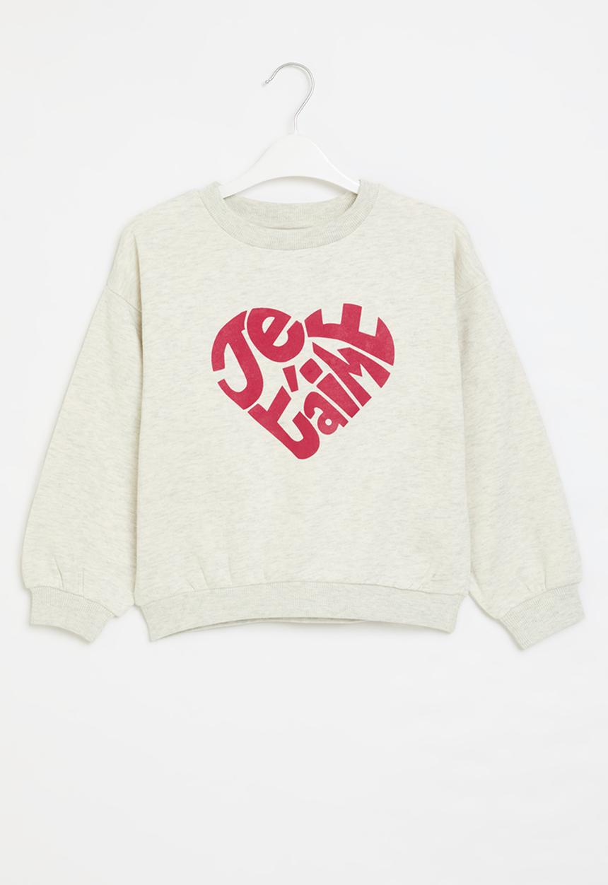MINOTI - Girls basic oatmeal je taime fleece crew