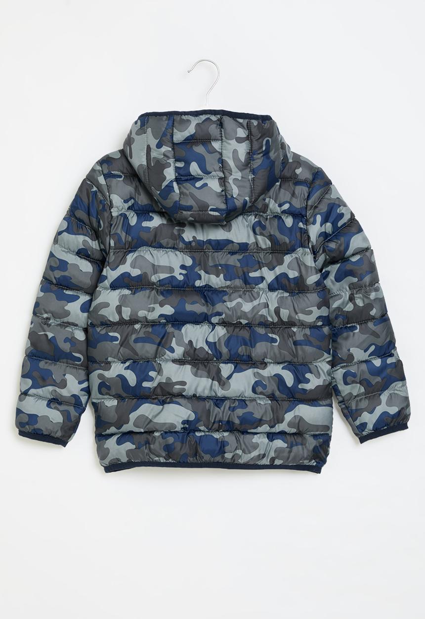 MINOTI - Boys basic blue camo puffa coat - khaki & blue 