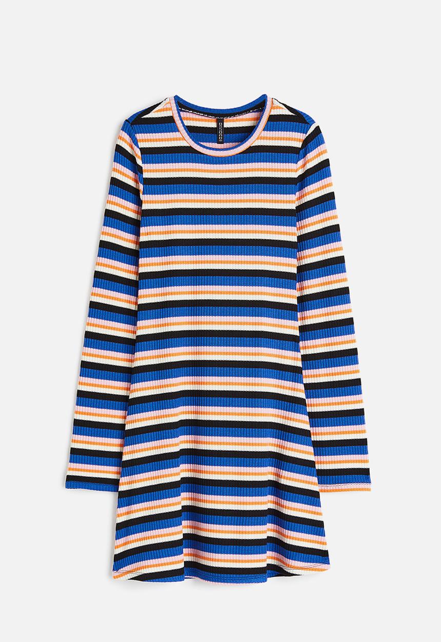 H&M - Ribbed dress - bright blue striped