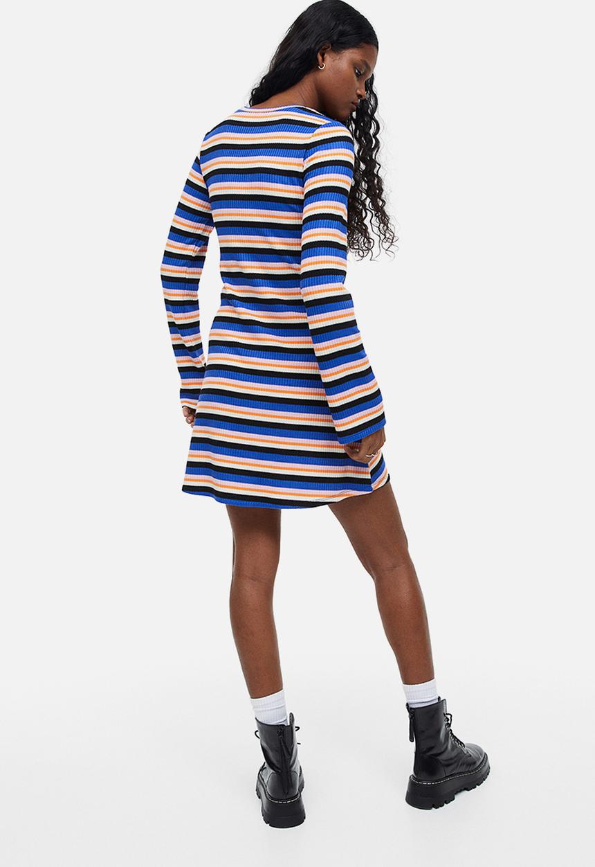 H&M - Ribbed dress - bright blue striped