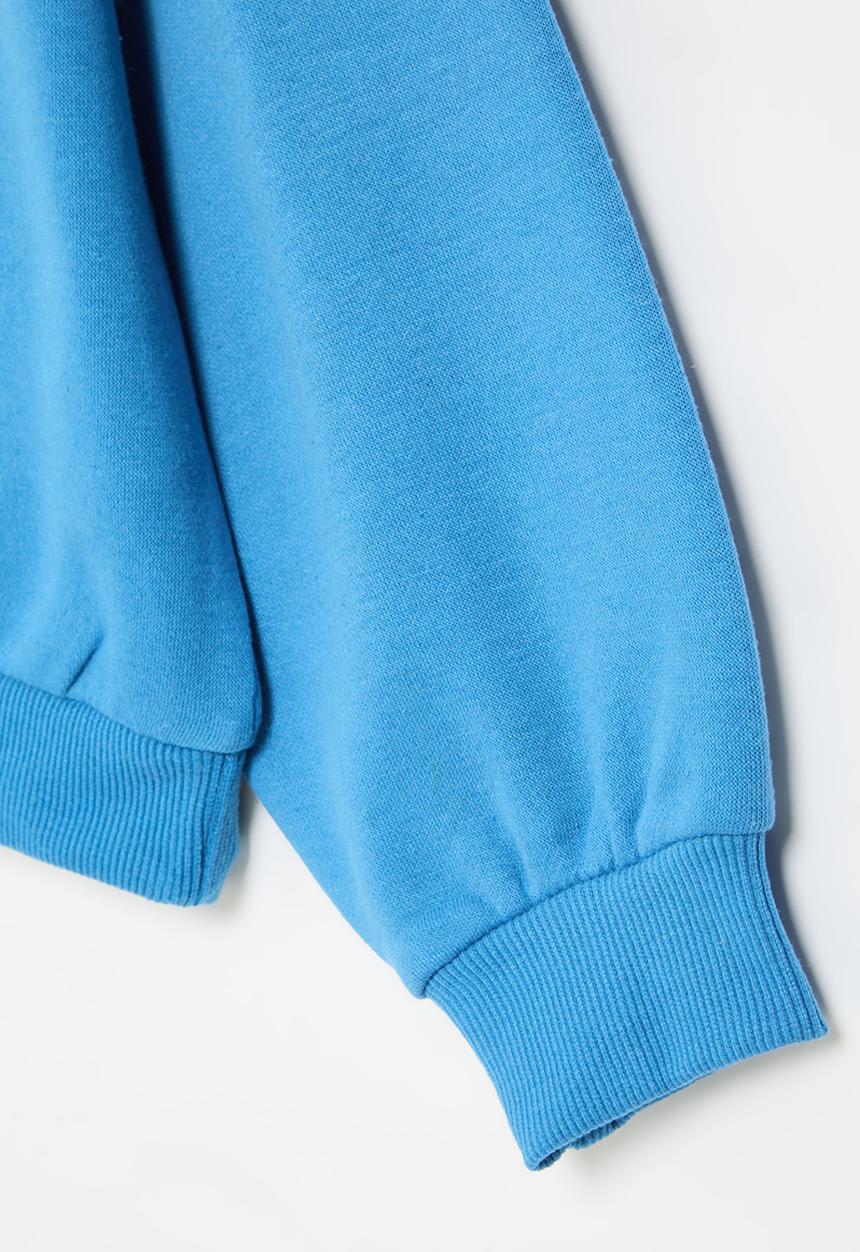 MINOTI - Girls basic blue city of love fleece crew - blue