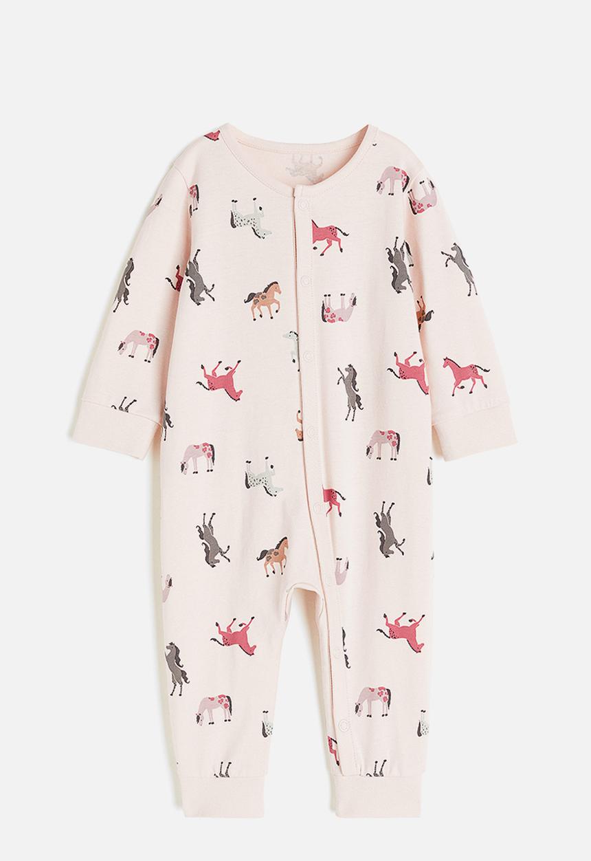 H&M - Patterned sleepsuit - light beige / horses 