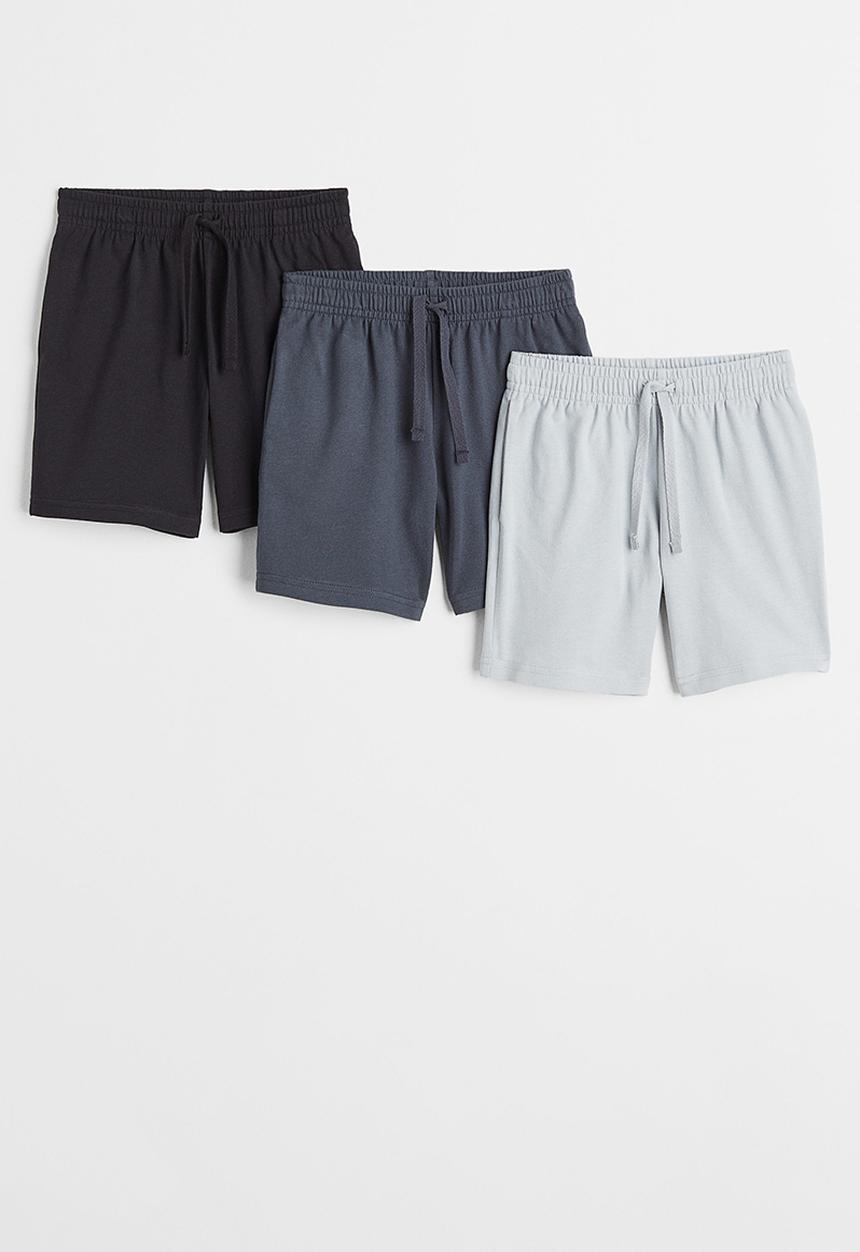 H&M - 3-pack cotton jersey shorts - grey