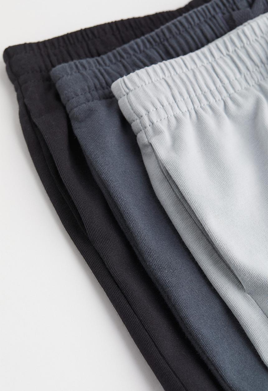 H&M - 3-pack cotton jersey shorts - grey