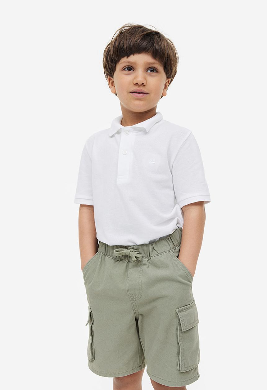 H&M - Cotton cargo shorts - grey green