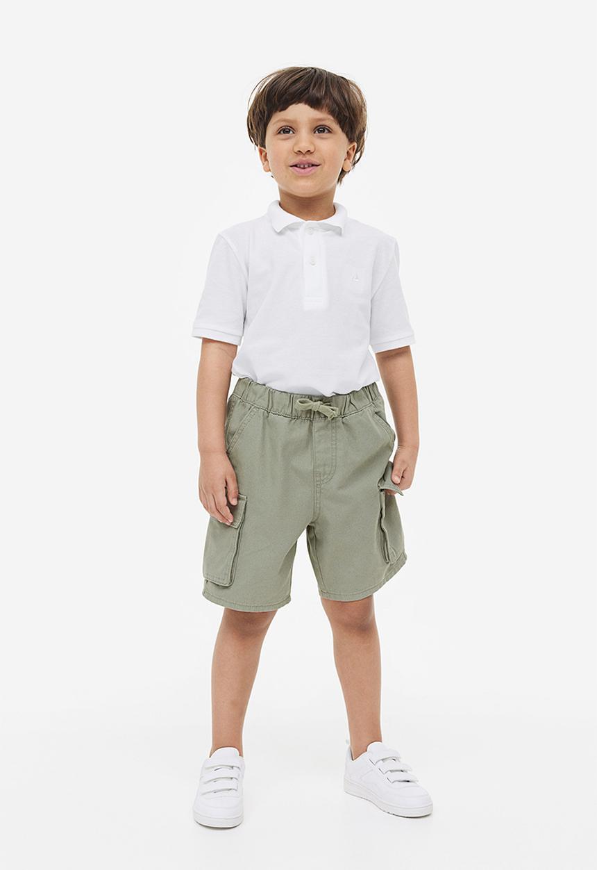 H&M - Cotton cargo shorts - grey green