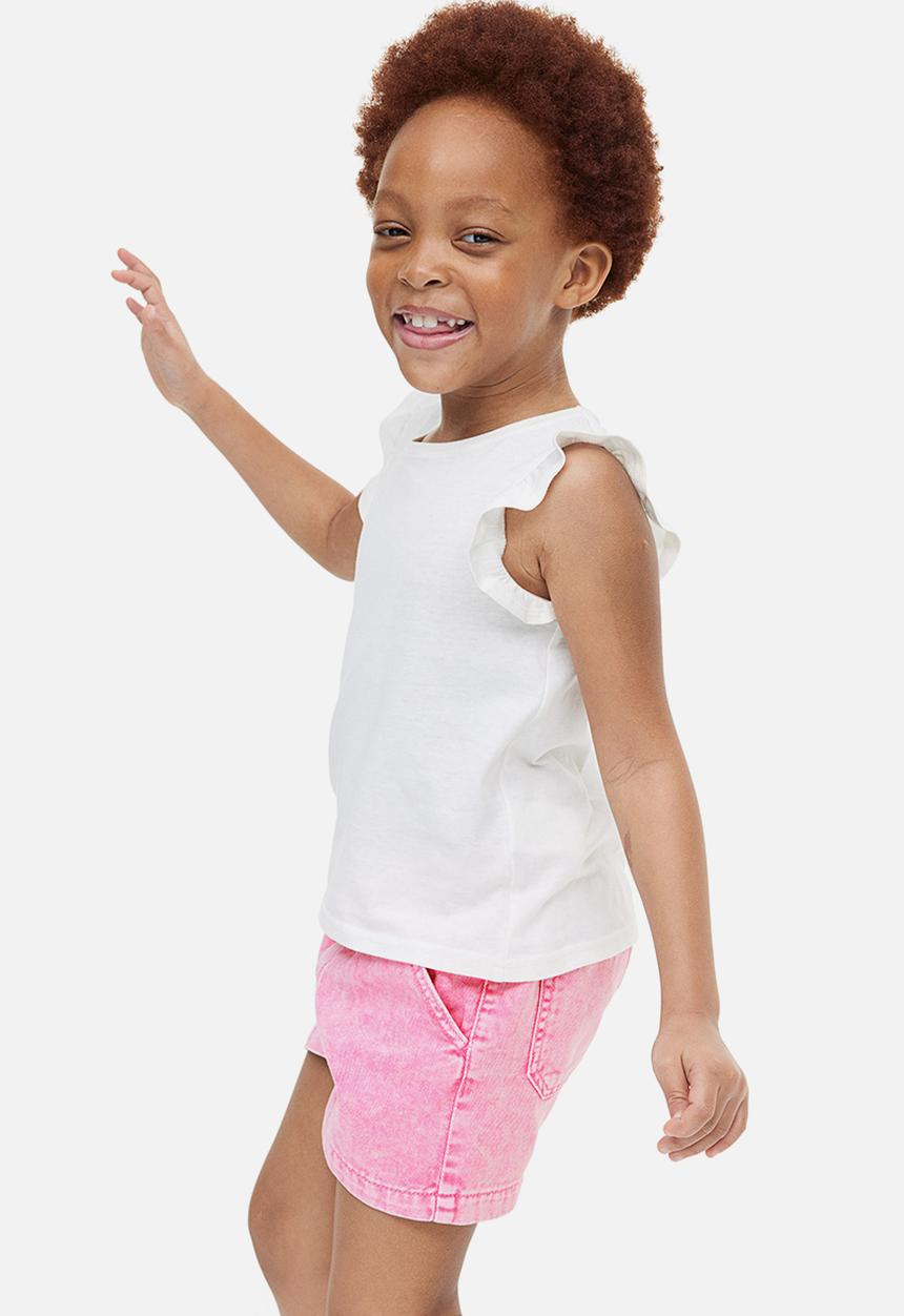 H&M - Loose fit denim shorts - pink