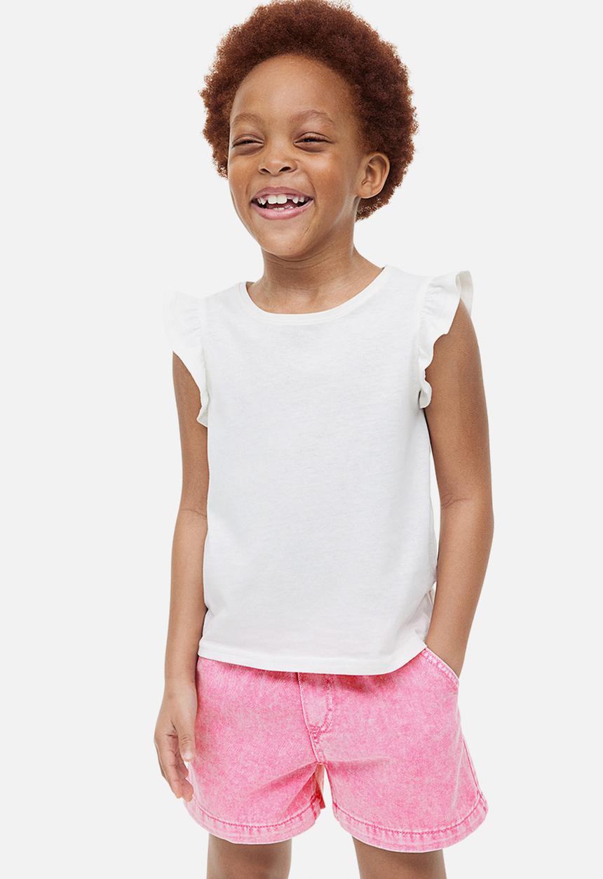 H&M - Loose fit denim shorts - pink