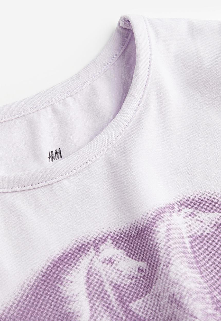 H&M - Printed T-shirt - light purple horses