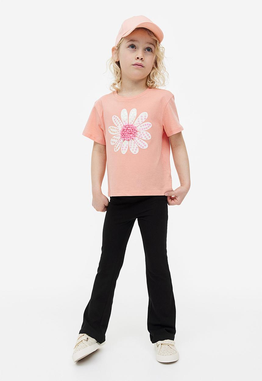 H&M - Flared cotton leggings - black