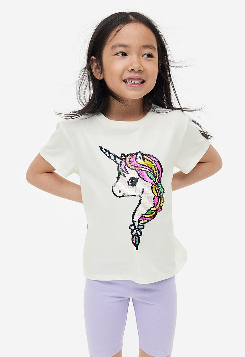H&M - Top - white unicorn 