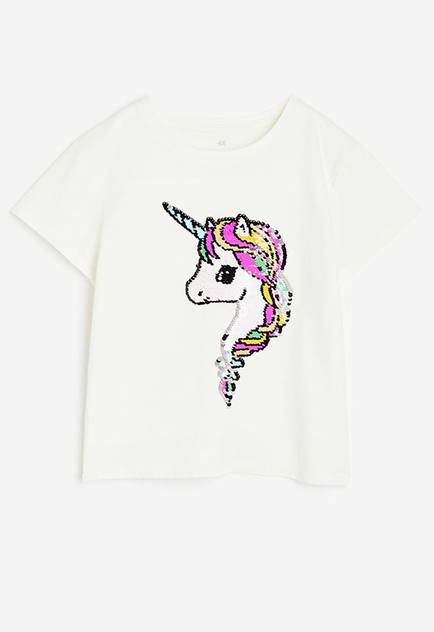 H&M - Top - white unicorn 