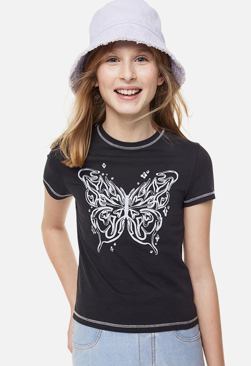 H&M - Printed T-shirt - dark grey