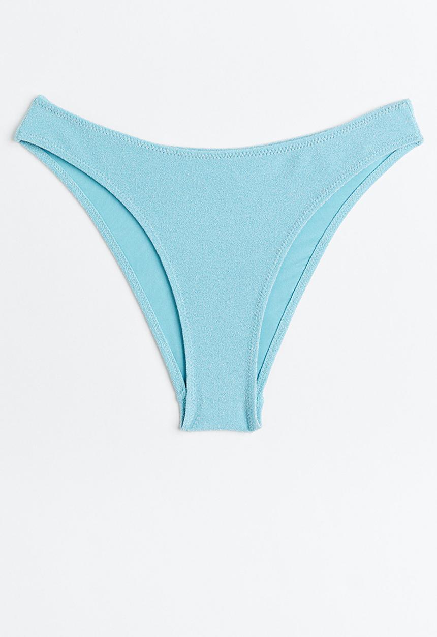 H&M - High-leg bikini bottoms - light turquoise glittery