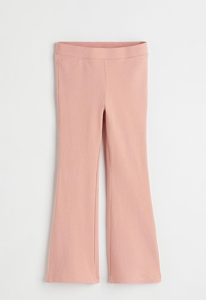 H&M - Flared cotton leggings - light pink 