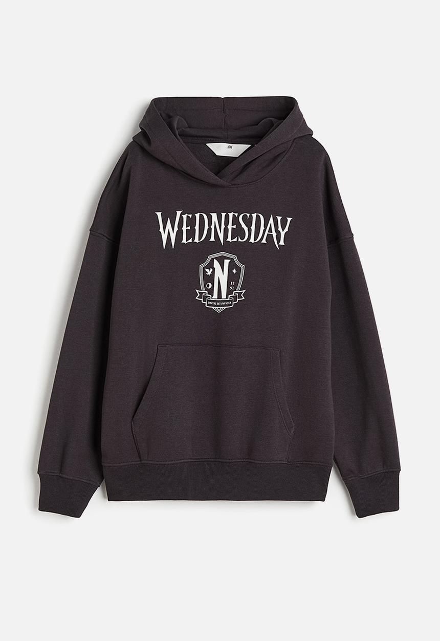 H&M - Oversized printed hoodie - dark grey 